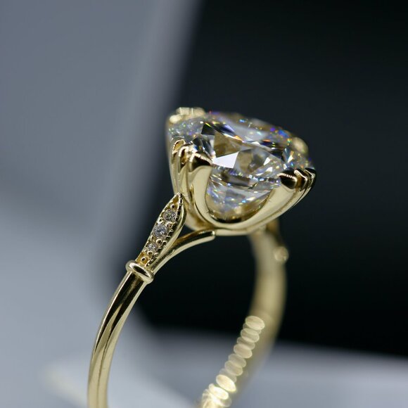 Edwardian Era 6.00 Carat Round Brilliant IGI Certified Lab Grown Diamond Ring - Picture 6 of 7